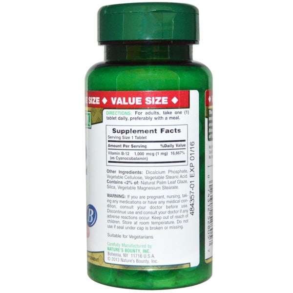 VITAMIN B-12 1000 MCG TAB 60CT NAT BNTY