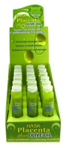 Hask Vials Placenta Olive Oil+ Leave-In (18in) Display