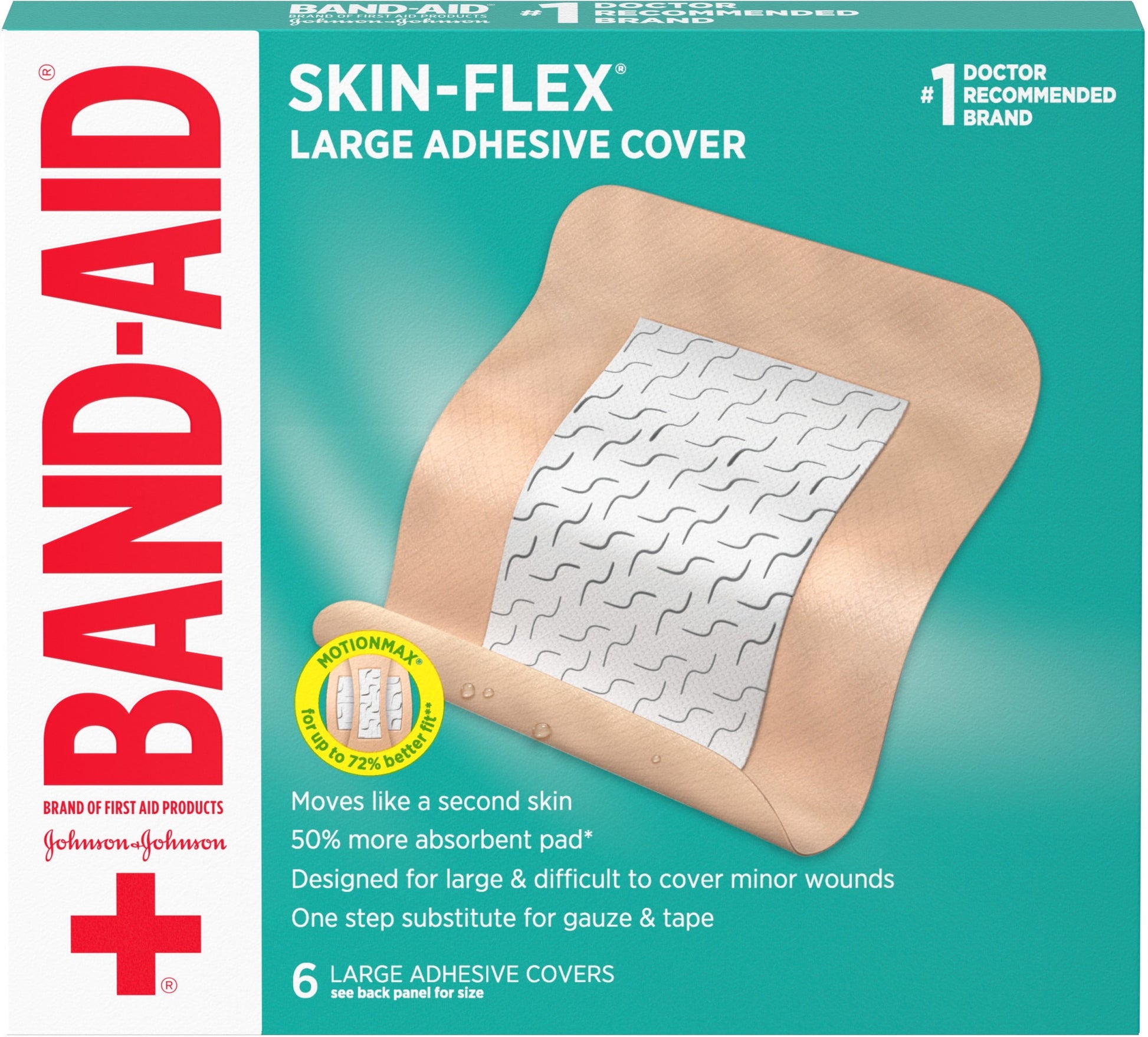 BAND AID SKIN-FLEX COVER LARGE 6 CT