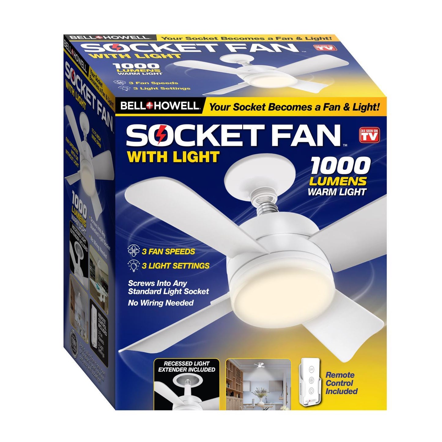 Bell + Howell Socket FanLight - White