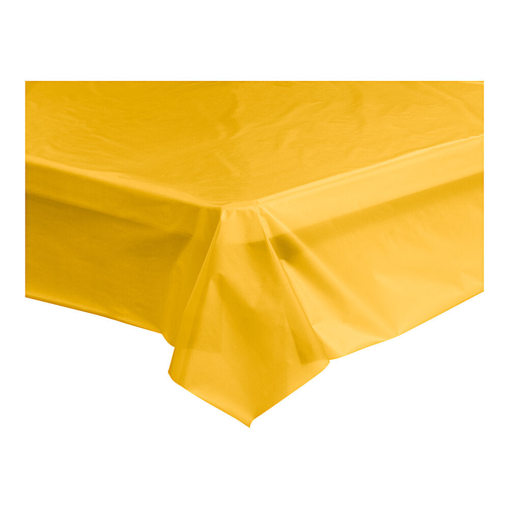 Table Mate Harvest Yellow Plastic Table Cover, 54" x 108"