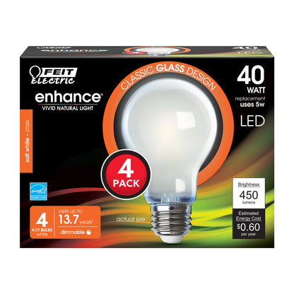 LED A19 NONDIM 450L 27K 4PK