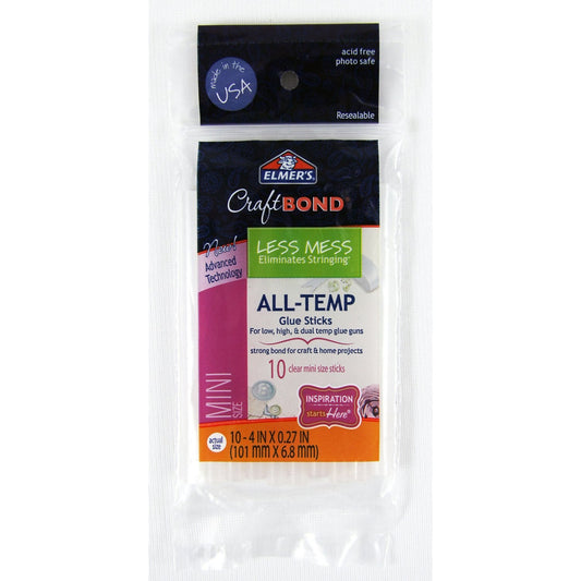Elmer's CraftBond All-Temp Glue Sticks - Mini Size, 10 count