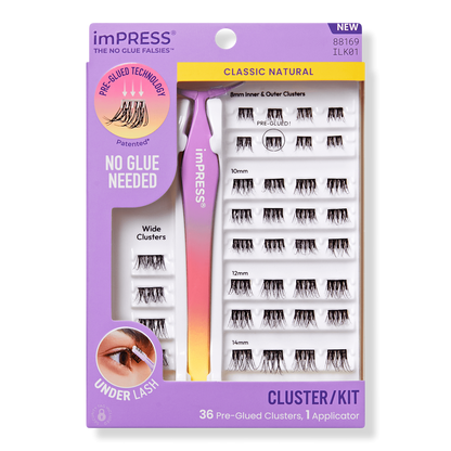 Kiss Lash Impress Press-On Falsies Natural 20 Clusters