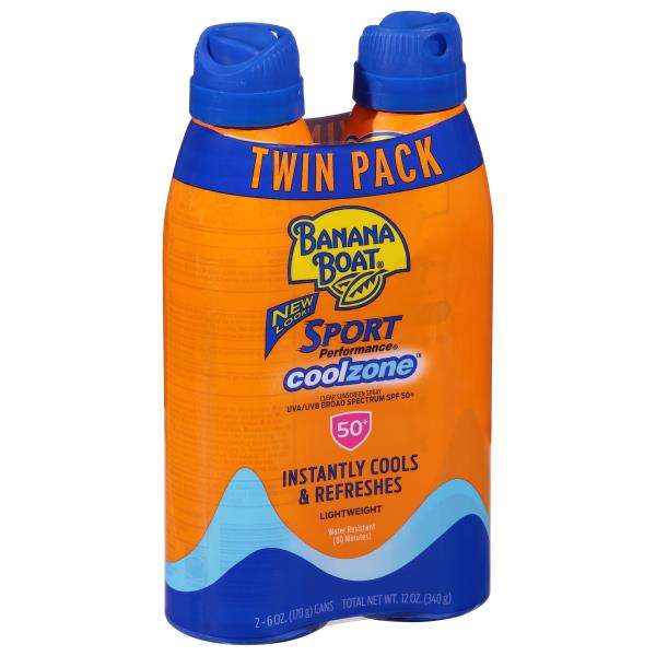Banana Boat Spf#50+ Sport Coolzone Spray Twin Pack 6oz