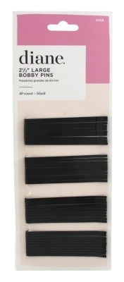 Diane Bobby Pins 2.5Inch Large Black 40 Count (12in) Carded