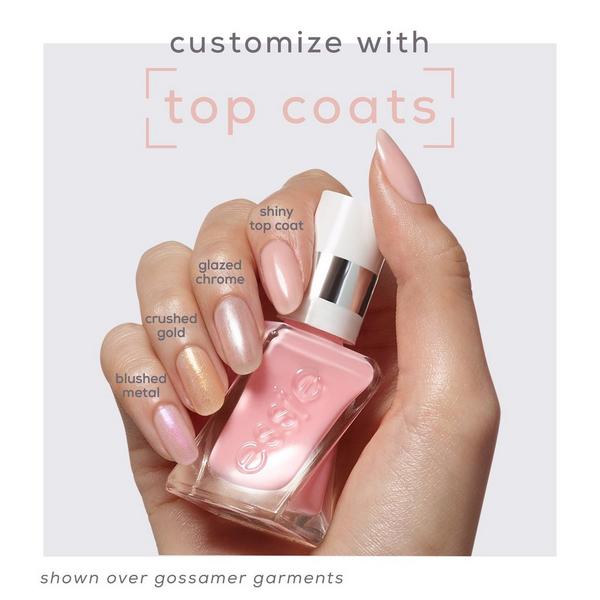 essie Gel Couture Metallic Glaze Long Wear Top Coat Salon-Quality Vegan Nail Polish - Glazed Chrome