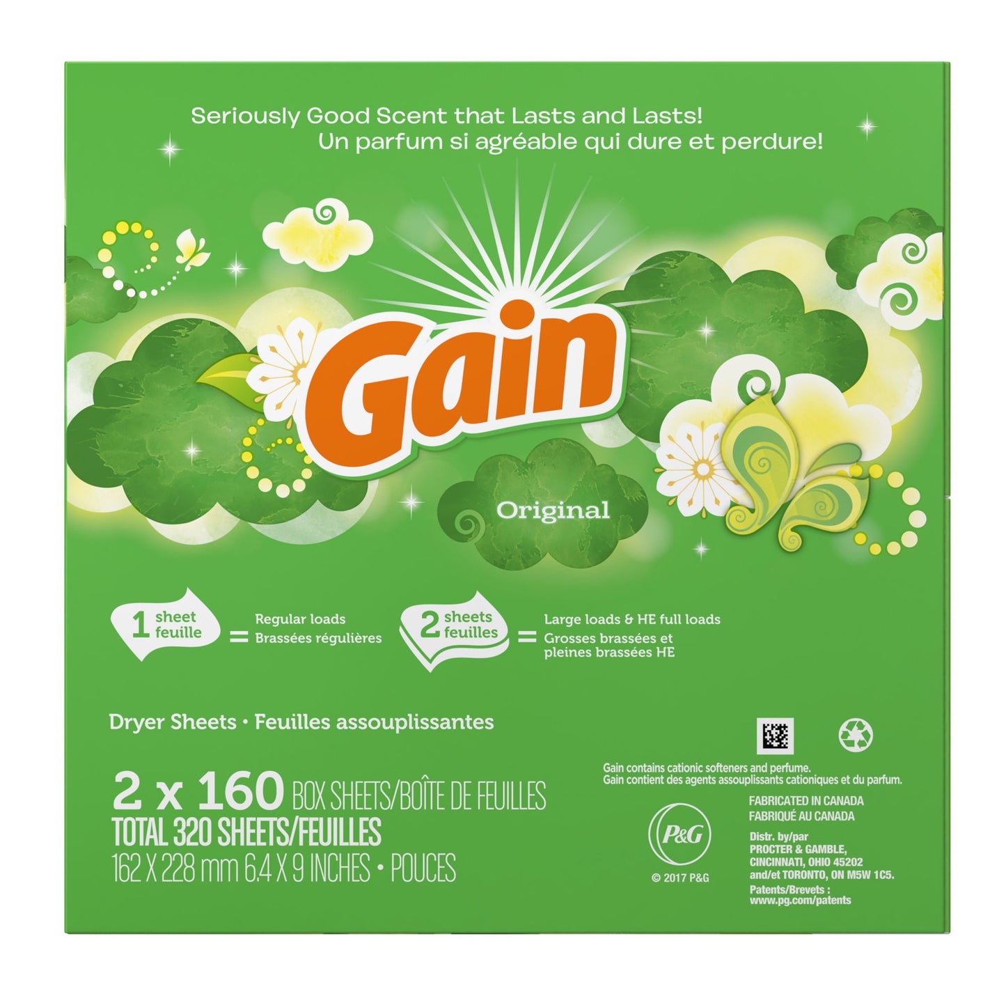 GAIN ORIGINAL DRYER SHEETS 160CT DS