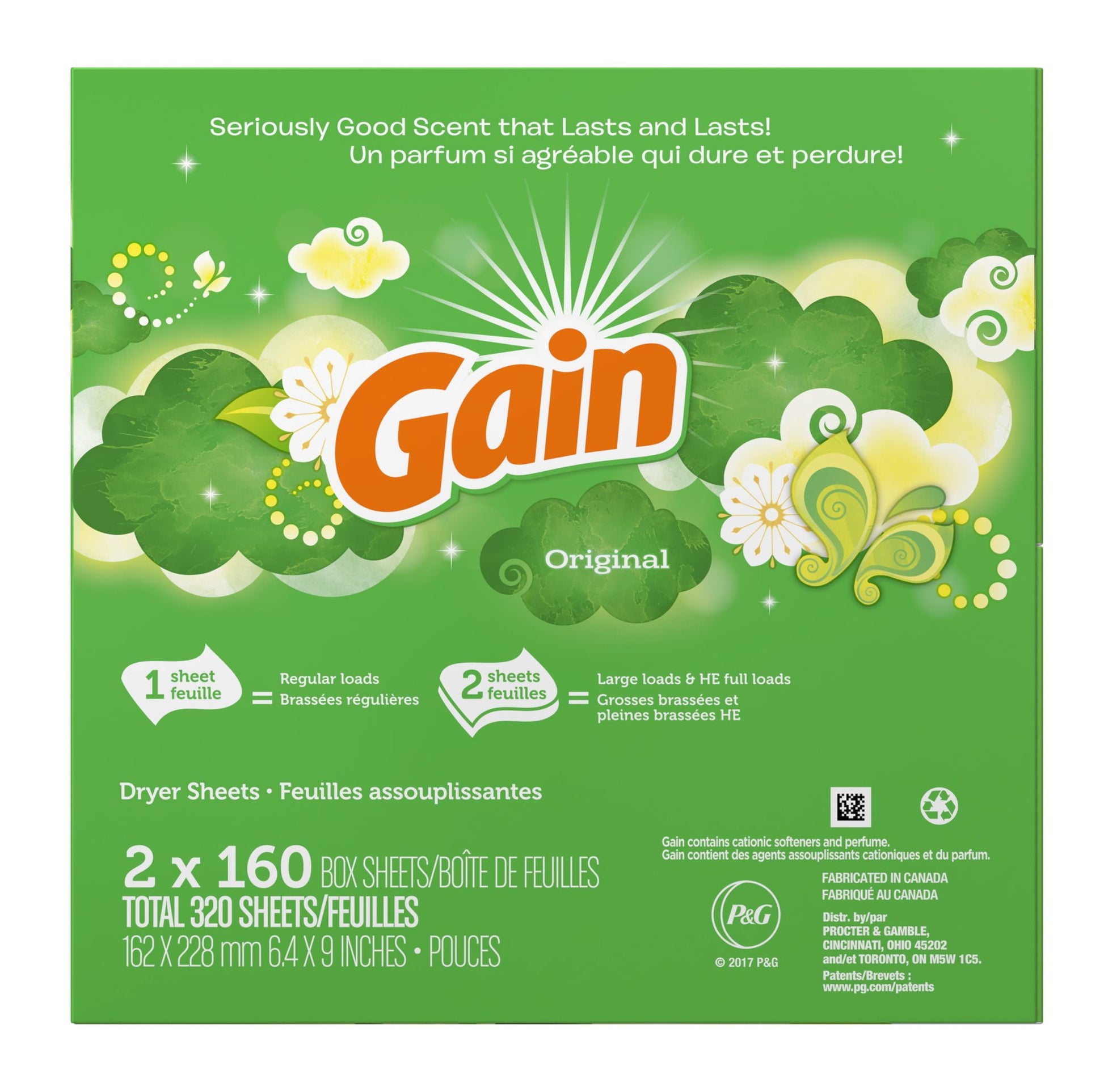 GAIN ORIGINAL DRYER SHEETS 160CT DS