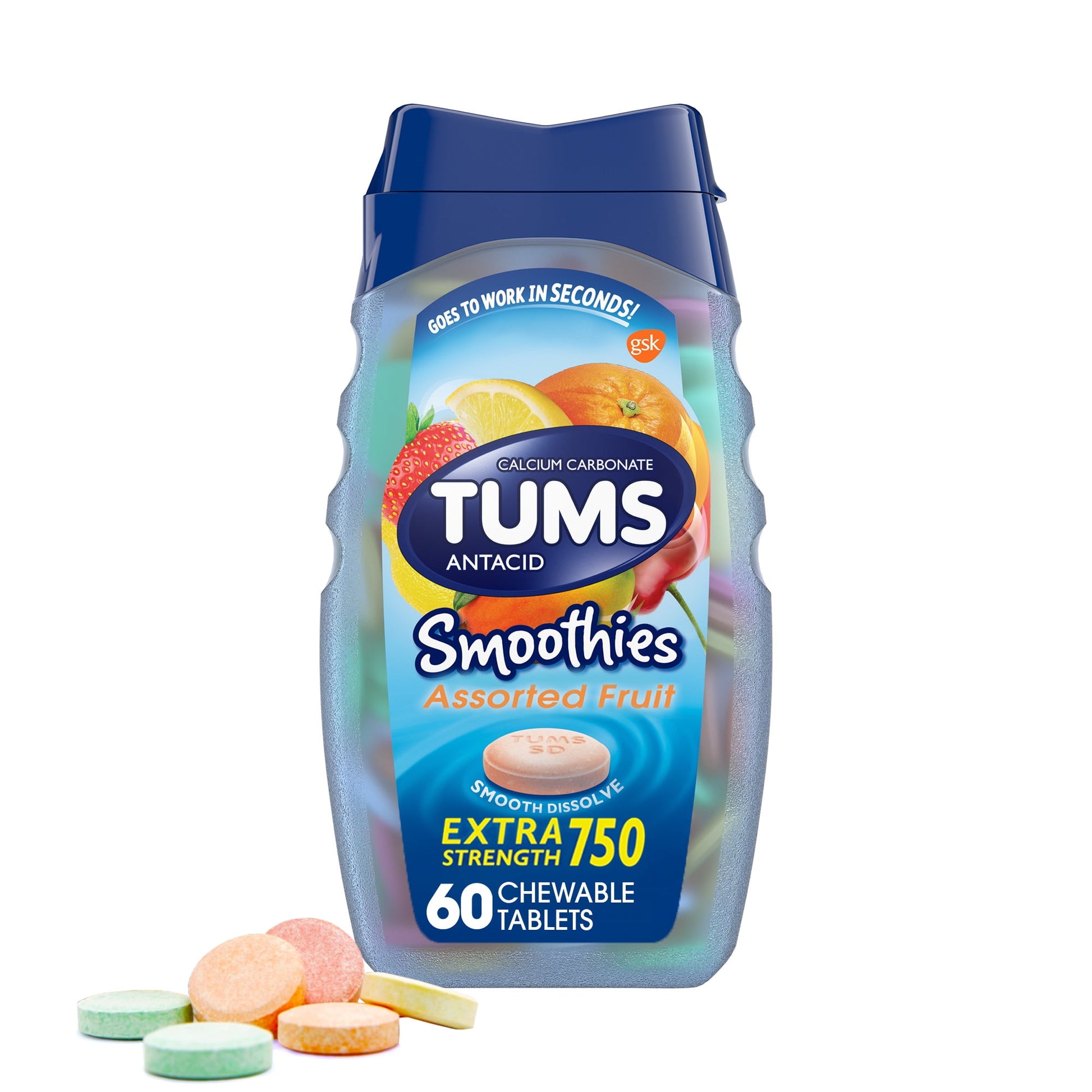 TUMS SMOOTHIES CW 750MG 60 B/FSN
