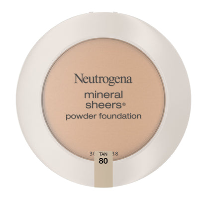 Neutrogena Mineral Sheers Oil-Free Powder Foundation, Tan 80, .34 oz