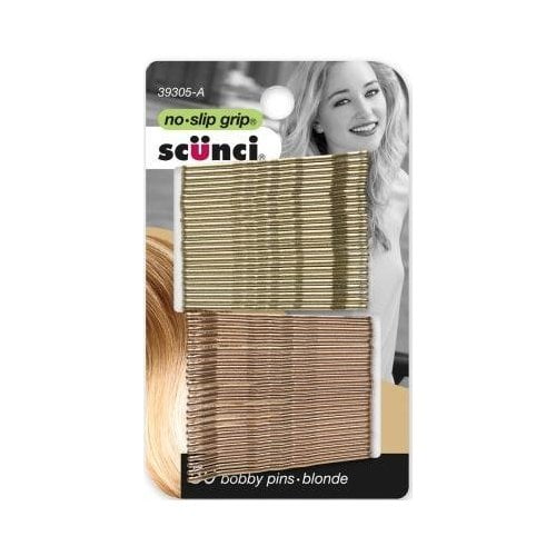 scünci No-Slip Grip Soft Touch Hair Bobby Pins - Black, 45 pieces