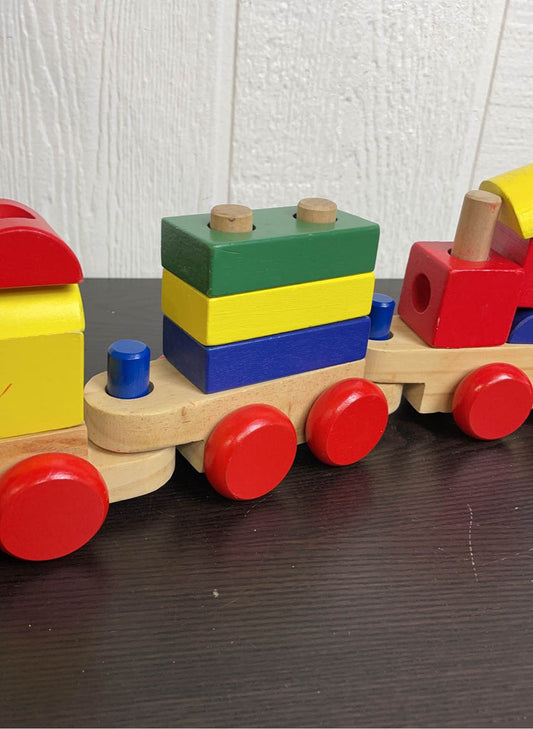 Melissa & Doug Wooden Stacking Train Learning Toy Vehicle