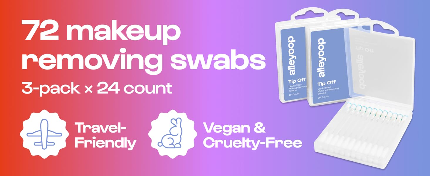 alleyoop Tip Off Liquid-Filled Makeup Removing Swabs