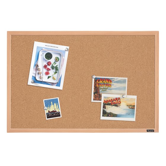 Quartet Cork Bulletin Board  17  x 23   Oak Finish Frame (35-380342Q)