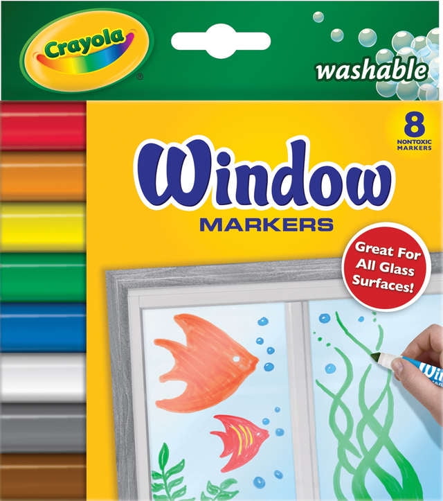 Crayola Washable Window Markers, 8 count
