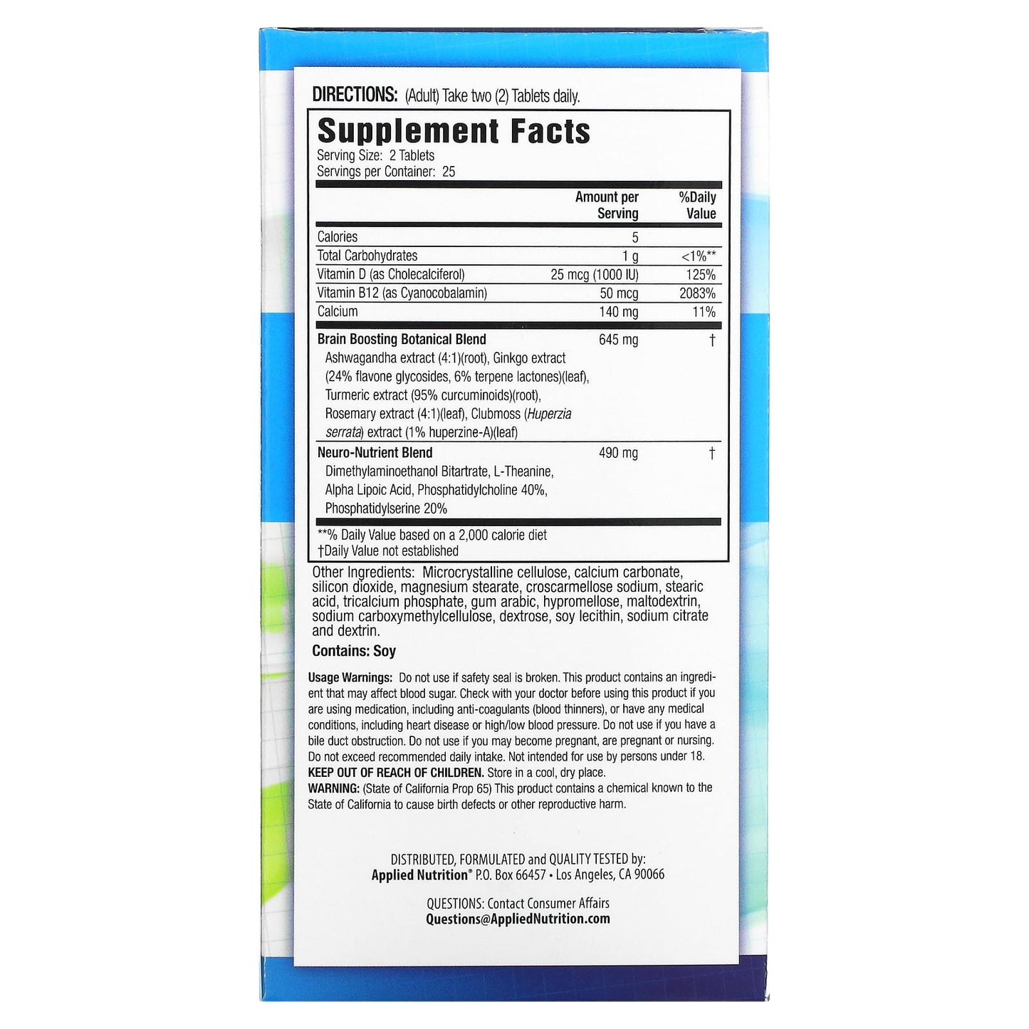 HEALTHY BRAIN ALL DAY FOCUS TAB 50 APPL