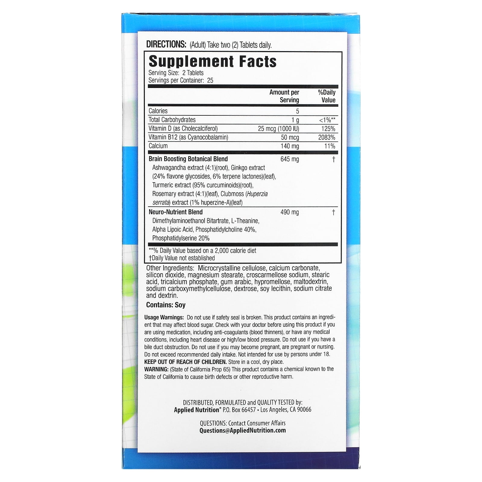 HEALTHY BRAIN ALL DAY FOCUS TAB 50 APPL