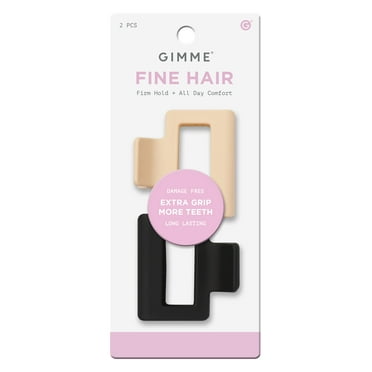 GIMME Thick Hair Extra Large Rectangle Double Teeth Claw Clip - Black, 1 count