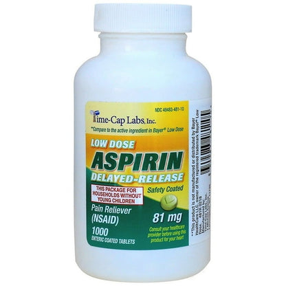ASPIRIN 81 MG TAB 1000
