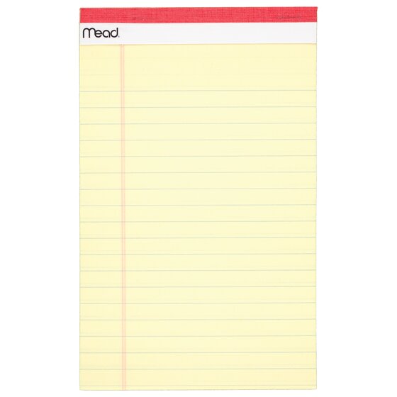 Mead® 5 x 8 Junior Legal Pad Canary