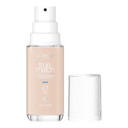 L'ORÉAL PARIS True Match Super-Blendable Foundation, Medium Coverage, C1, Light, 1 fl. oz.