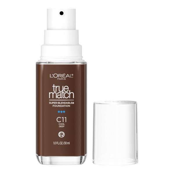 L'ORÉAL PARIS True Match Super-Blendable Foundation, Medium Coverage, C11, Deep, 1 fl. oz.