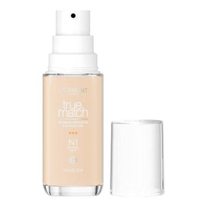 L'ORÉAL PARIS True Match Super-Blendable Foundation, Medium Coverage, N1, Light, 1 fl. oz.