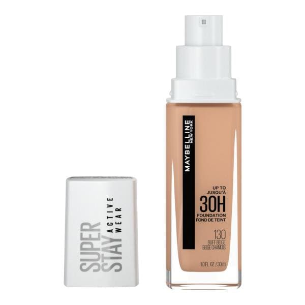 Maybelline Super Stay Longwear Liquid Foundation, Up to 30HR Wear, 130 Buff Beige, 1 fl oz