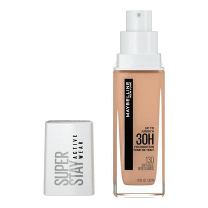 Maybelline Super Stay Longwear Liquid Foundation, Up to 30HR Wear, 130 Buff Beige, 1 fl oz