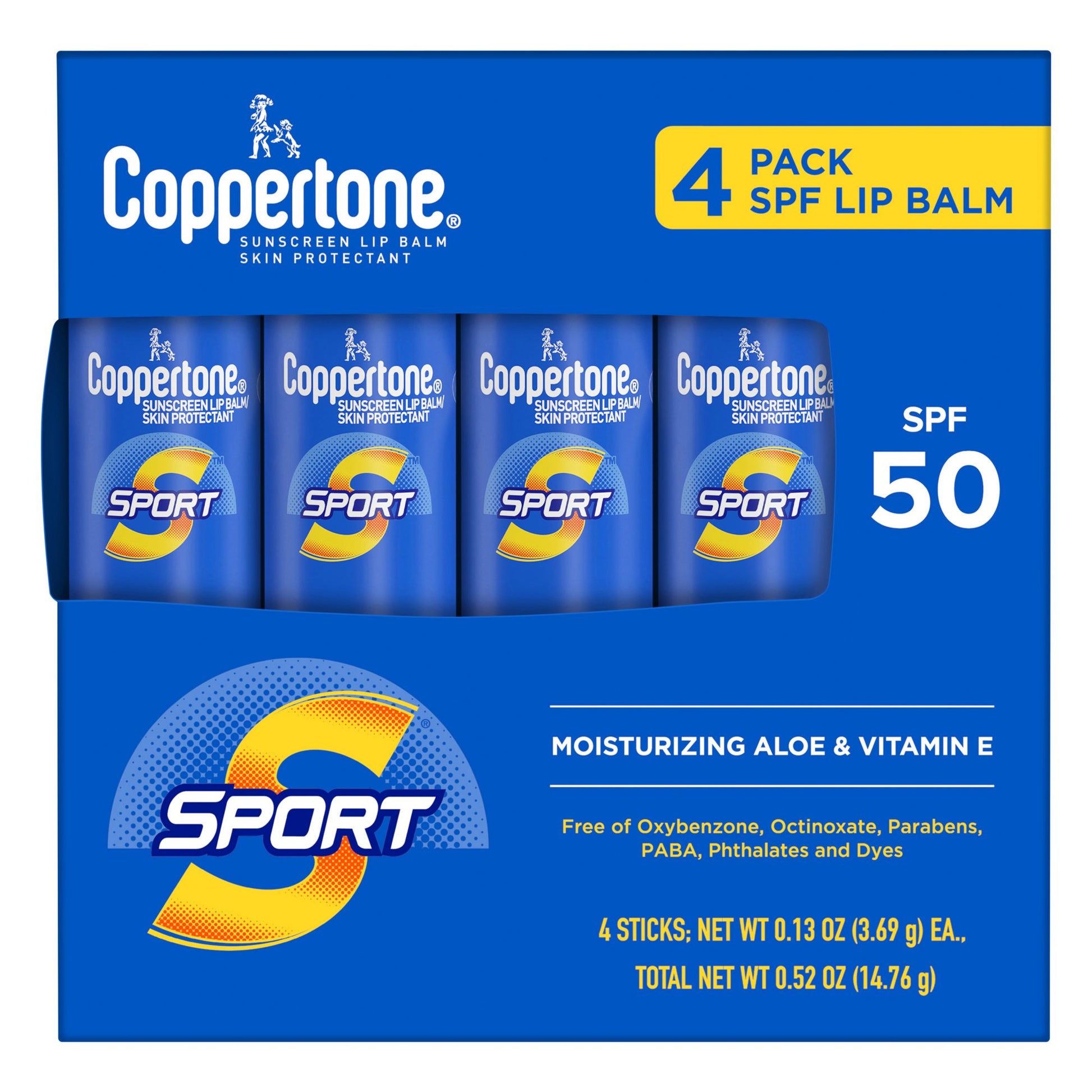 Coppertone Spf#50 Sport Lip Balm Aloe & Vitamin-E 0.13oz