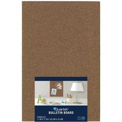 Quartet Frameless Cork Bulletin Board Tile, 11" X 17"