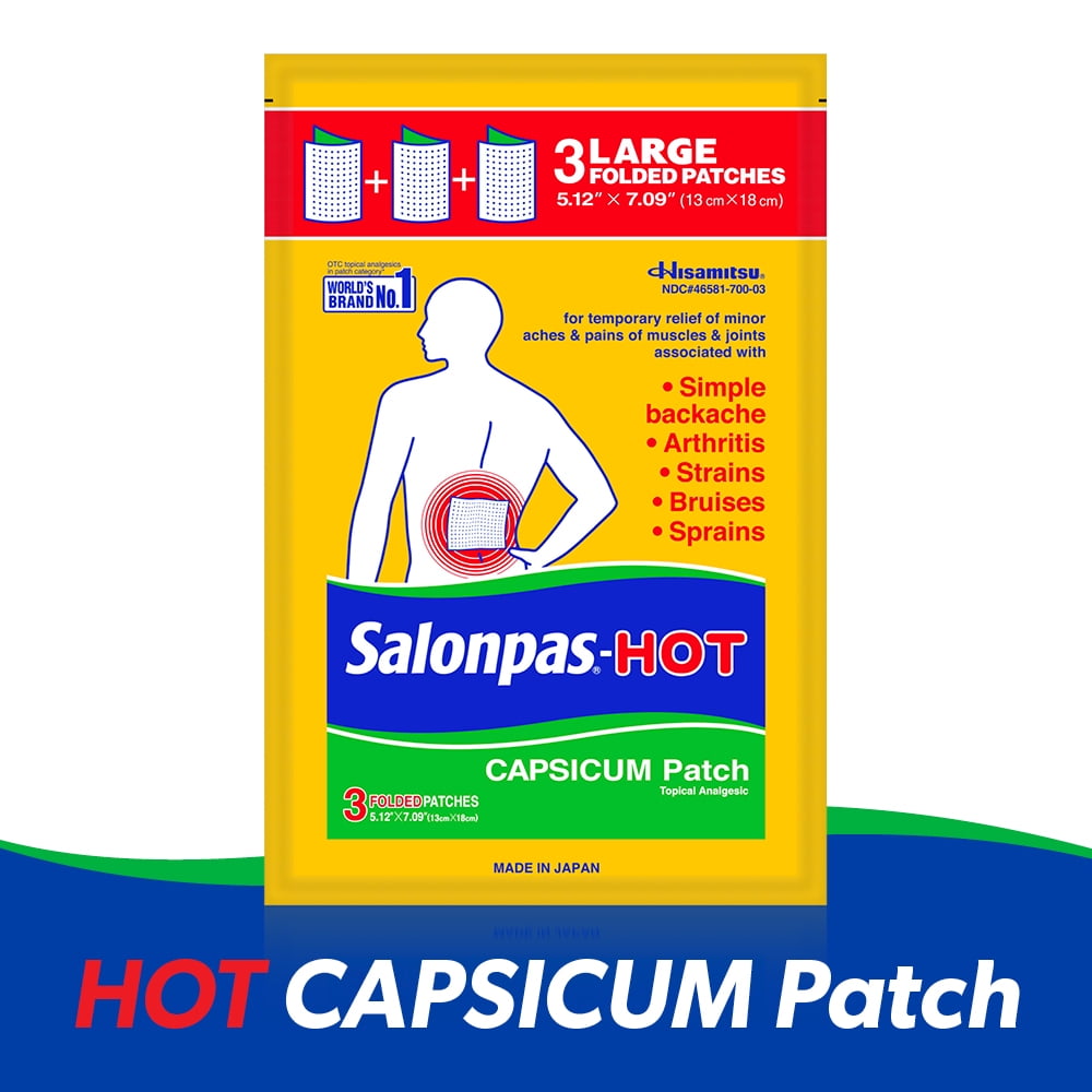 SALONPAS HOT CAPSICUM PATCH 12X3CT