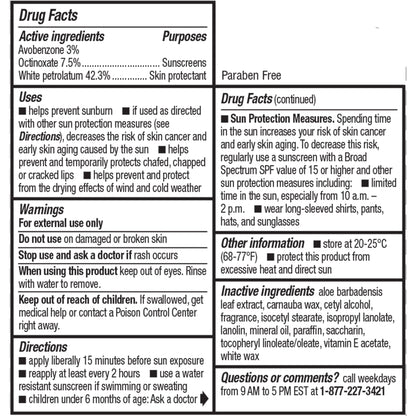 CHAPSTICK PF LIP BALM REG CARD 12X0.15OZ