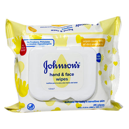 J&J HAND&FACE WIPES       25ct