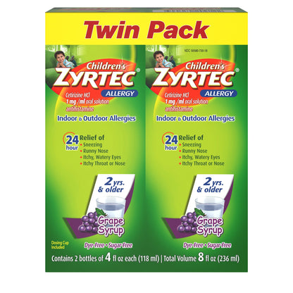 ZYRTEC OTC CHLD ALRGY TAB GRAPE CHW 12CT