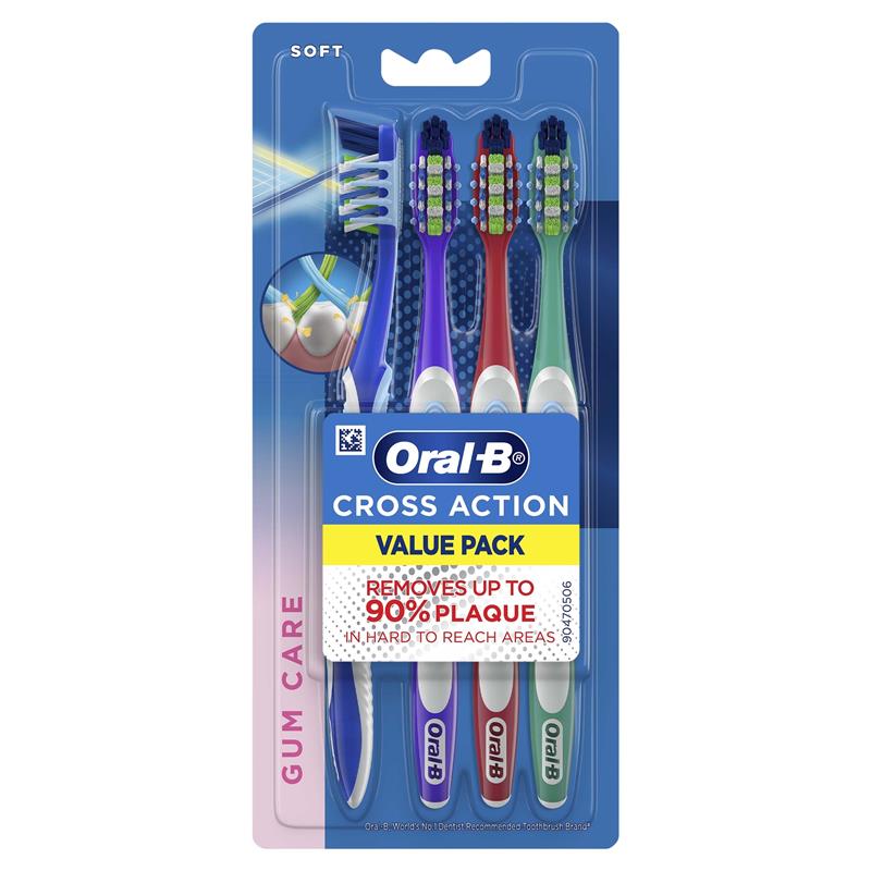 Oral-B Toothbrush Crossaction Deep Reach Soft 4-Pack