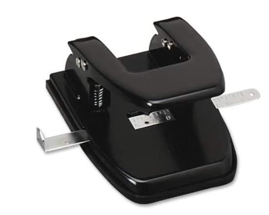 CLi Fixed Three-Hole Paper Punch - Black