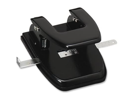 CLi Fixed Three-Hole Paper Punch - Black