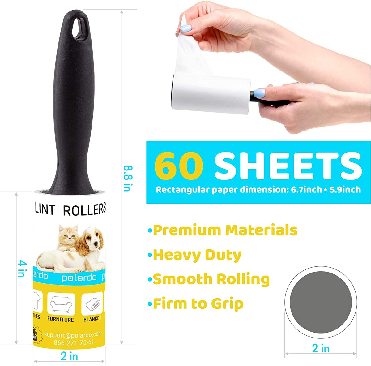 3M LINT ROLLER PET HAIR 56PL