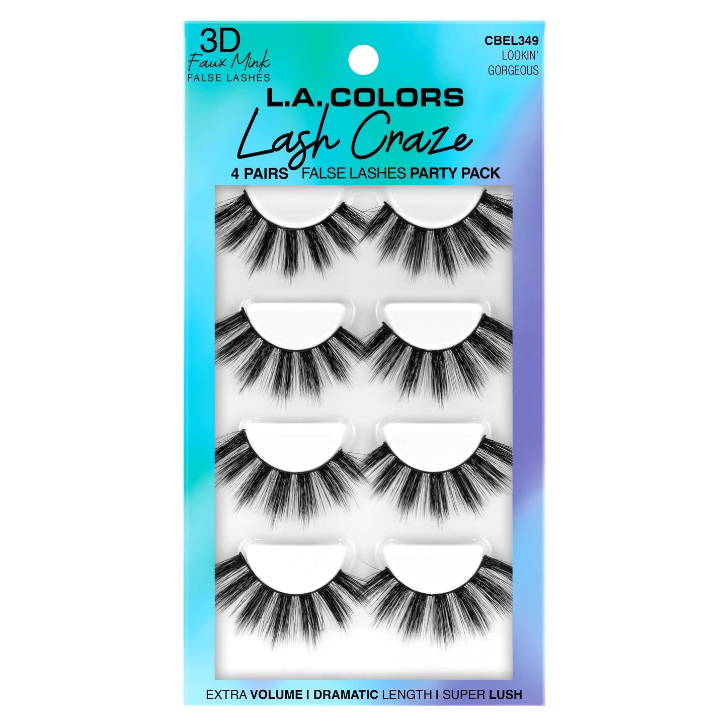 L.A. Colors Eye Lash Kit Multipack - 3 Pairs with Applicator