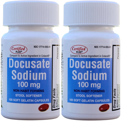 DOCUSATE SODIUM 100MG SOFT GEL CAP 100CT