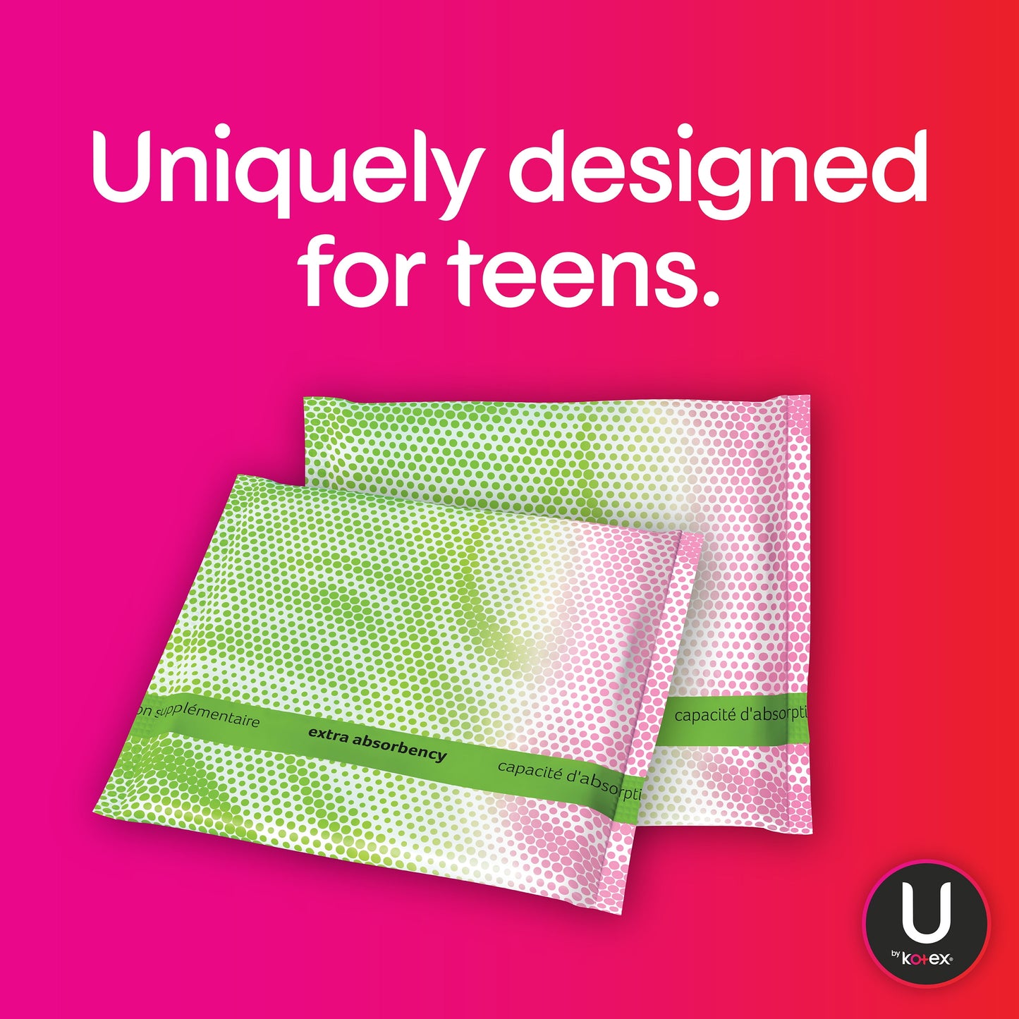 U BY KOTEX TEEN ULTTHN HVY WNG PAD 4X14