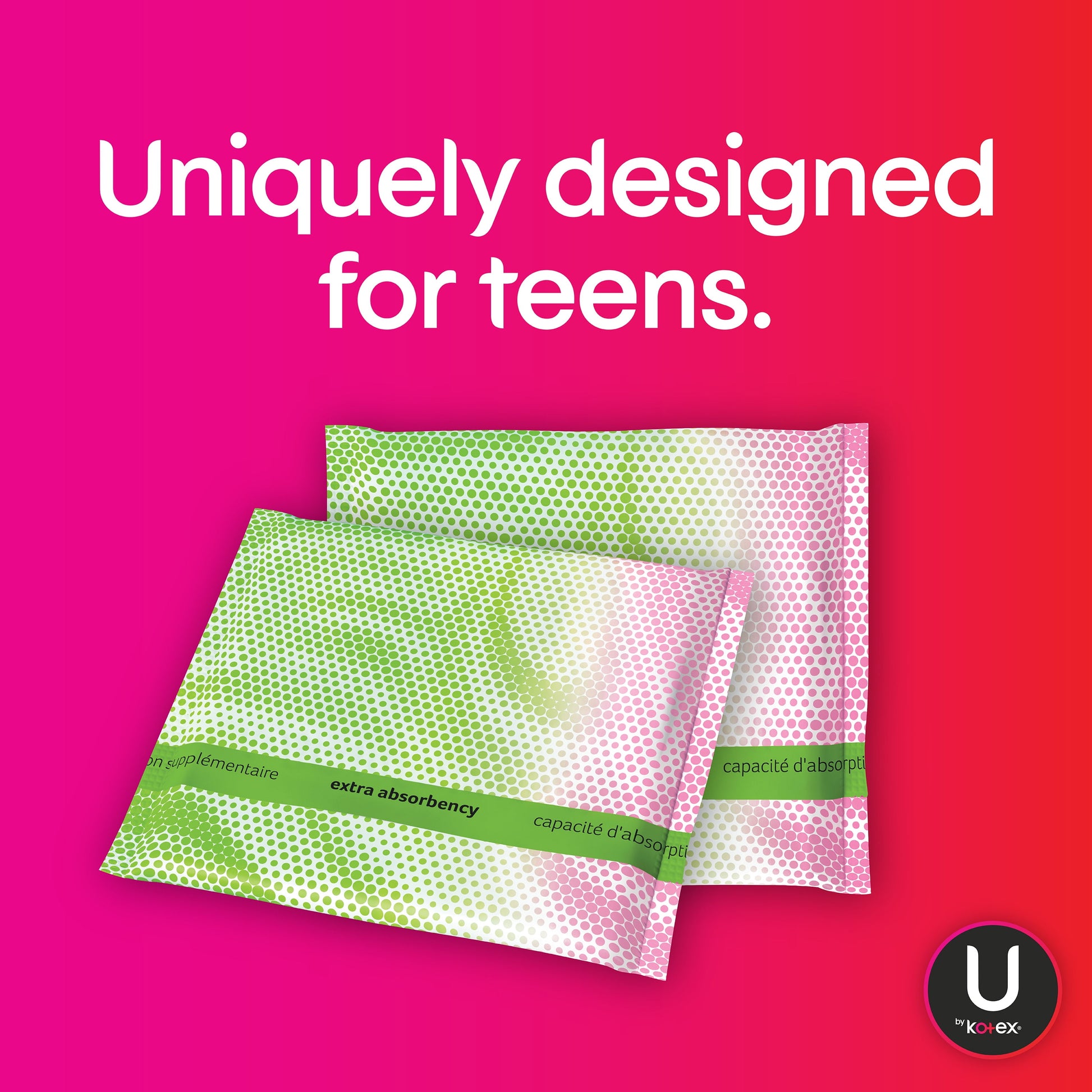 U BY KOTEX TEEN ULTTHN HVY WNG PAD 4X14