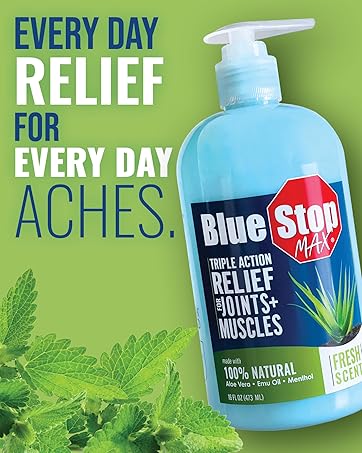 BLUE STOP MAX PUMP MASSAGE GEL 8OZ