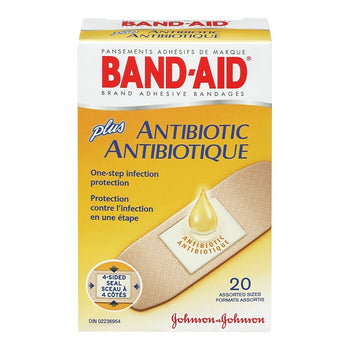 BAND AID PLUS ANTIBIOTIC ASST 20CT