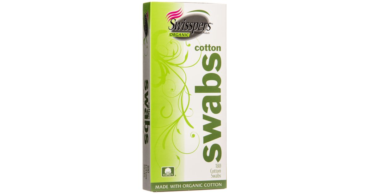 Swisspers Cotton Swabs 200 Count Sugarcane/Wood Hybrid