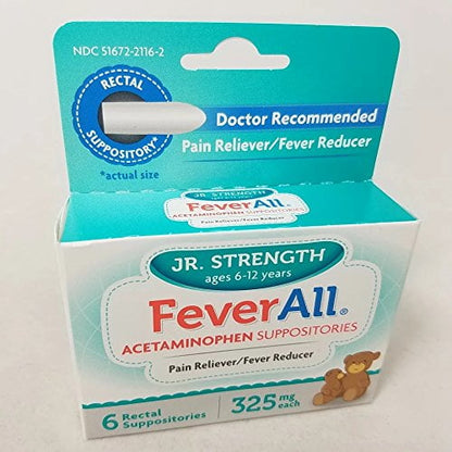 FEVERALL ACETAMINOPHEN 120MG SUP 6CT UD