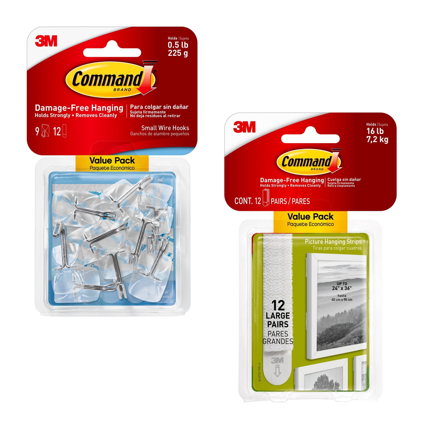 Command Small Wire Wall Hooks - Clear, 3 Hooks + 4 Strips