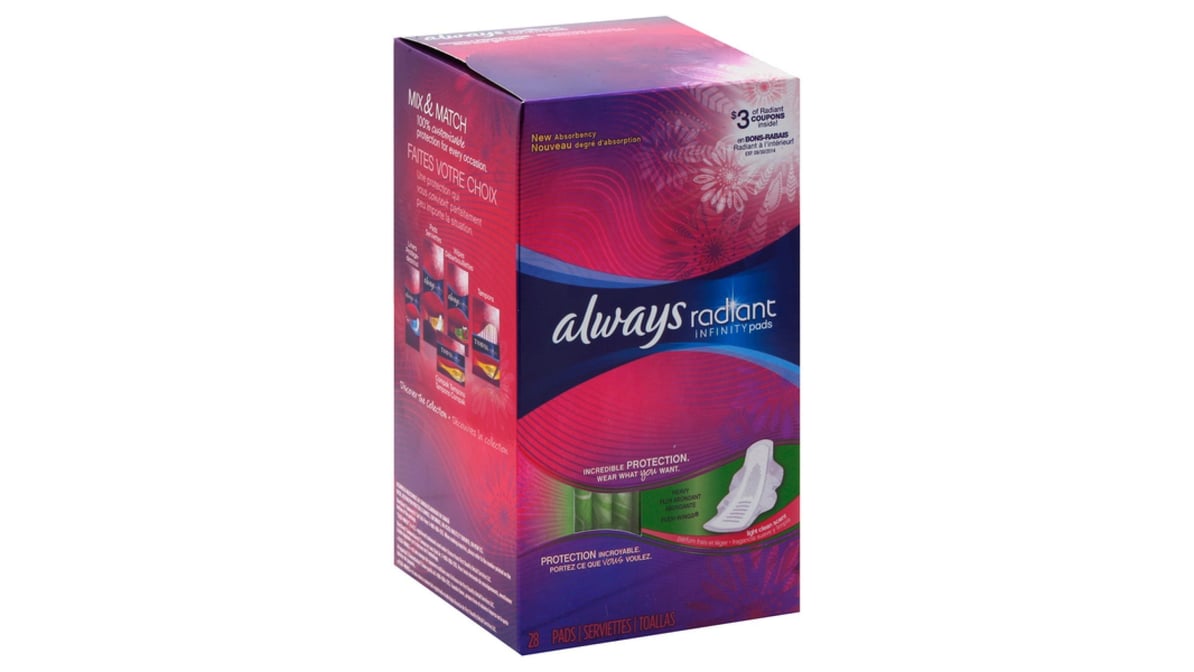 ALWAYS RADIANT FLXFM FLXW REG PAD 18X3CT